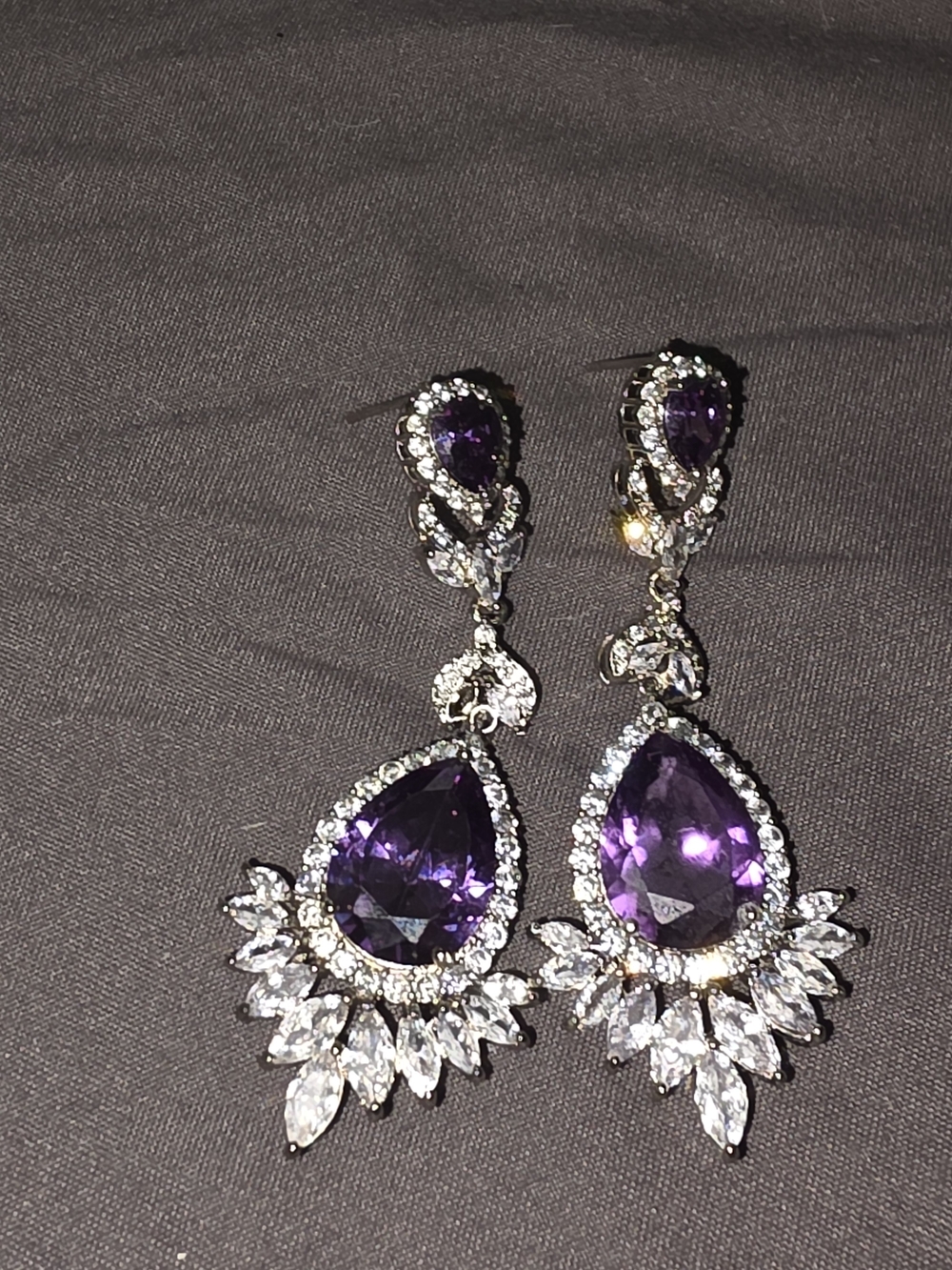 Teardrop Crystal Drop Earrings
